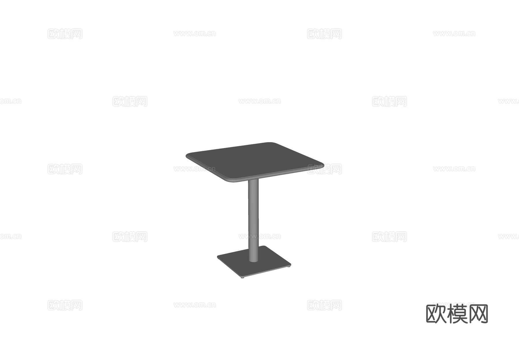 现代金属 方形茶几 边几su模型