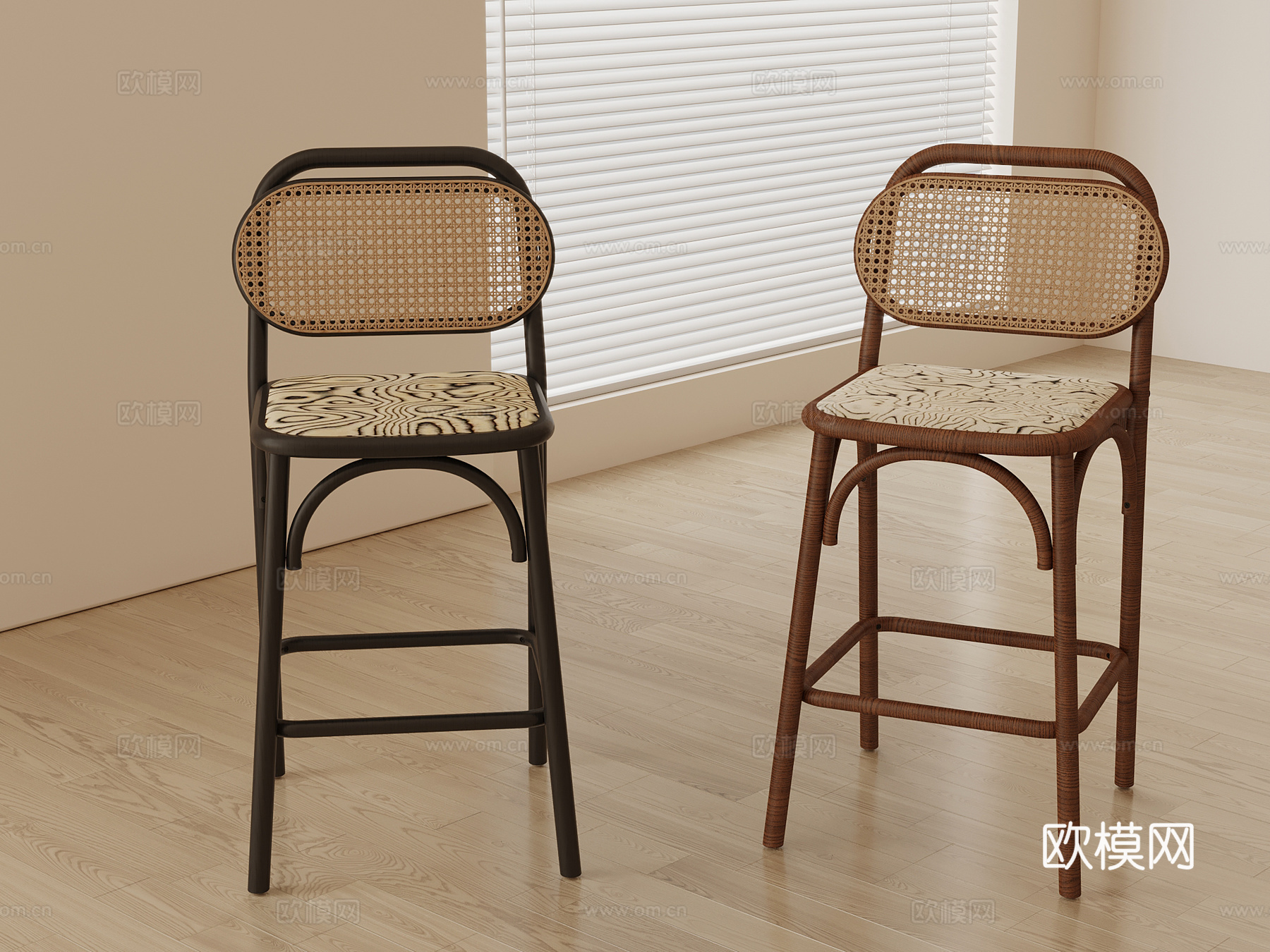 法式中古吧台椅 吧台凳su模型