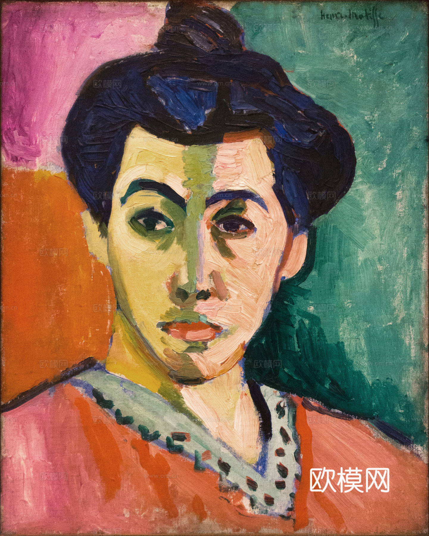 马蒂斯野兽派绘画作品，现代世界经典名画，抽象画010 马蒂斯