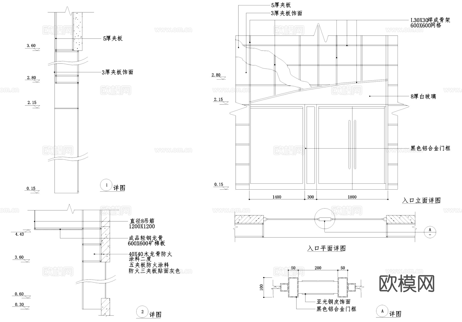 保龄球馆运动中心室内装饰CAD施工图集cad施工图