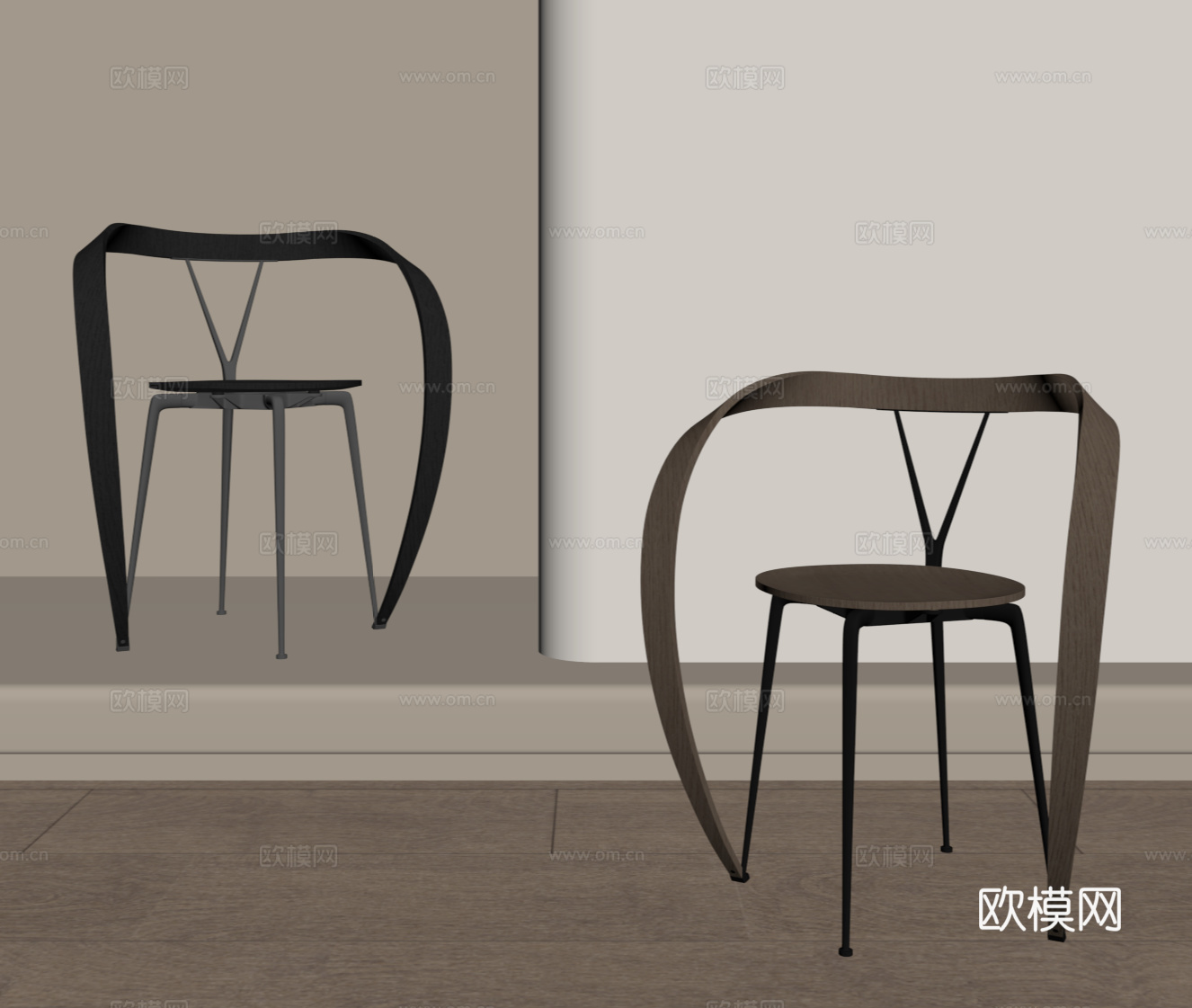 现代意式休闲椅 单人椅su模型