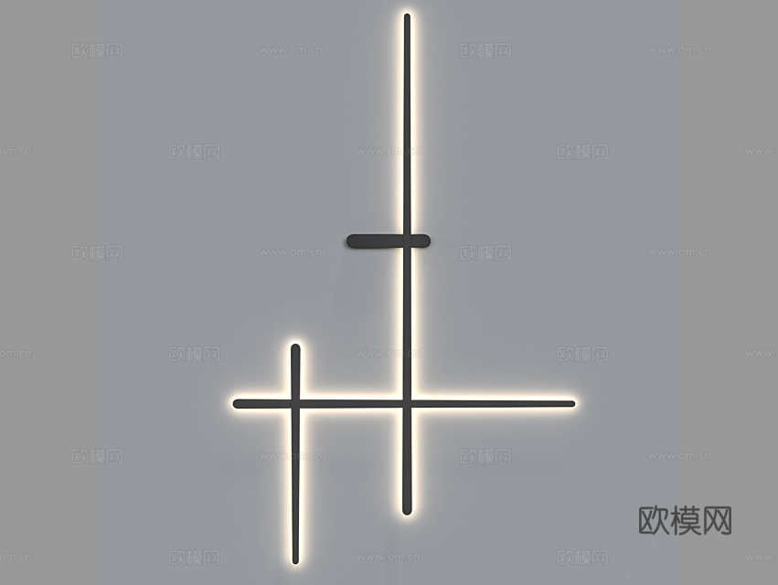 LampsShop 线条壁灯3d模型下载（渲染图2）