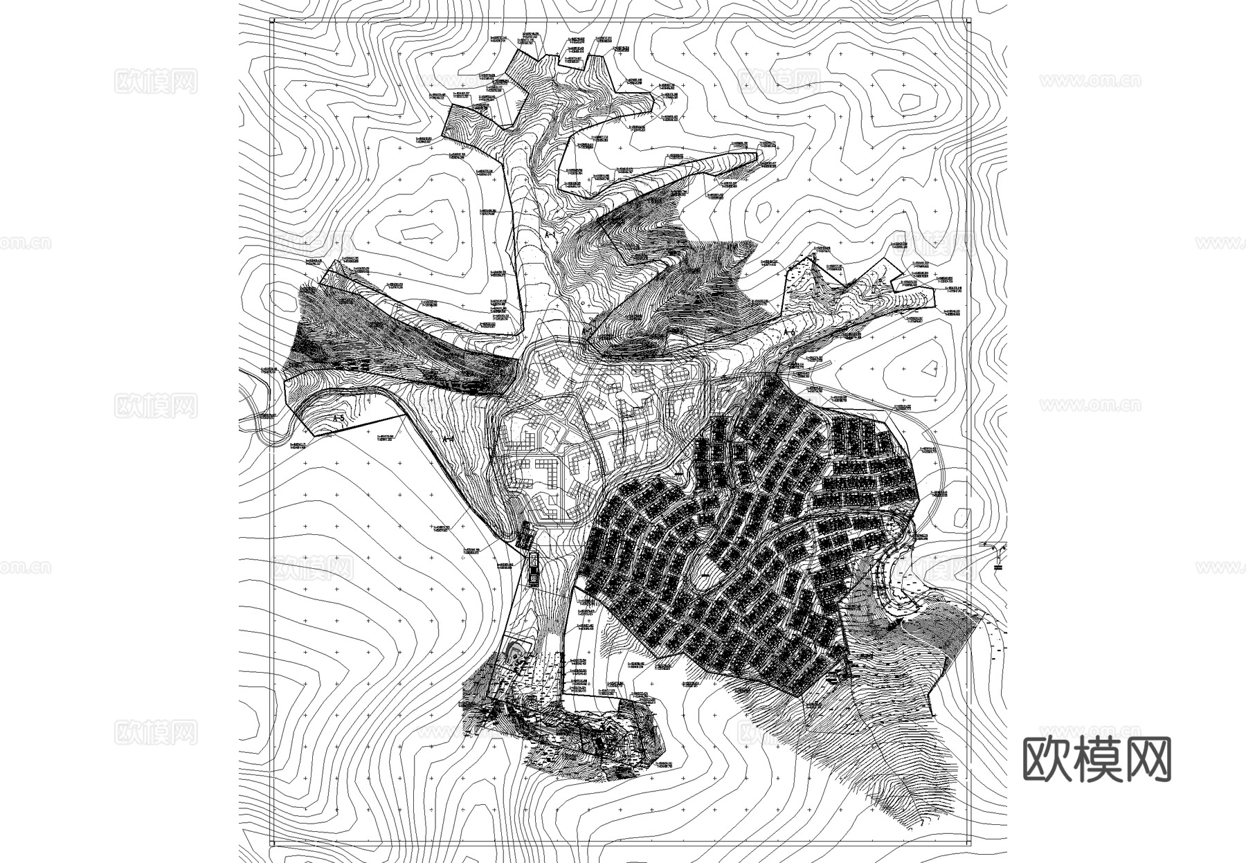 山地别墅建筑规划平面图CAD施工图cad施工图