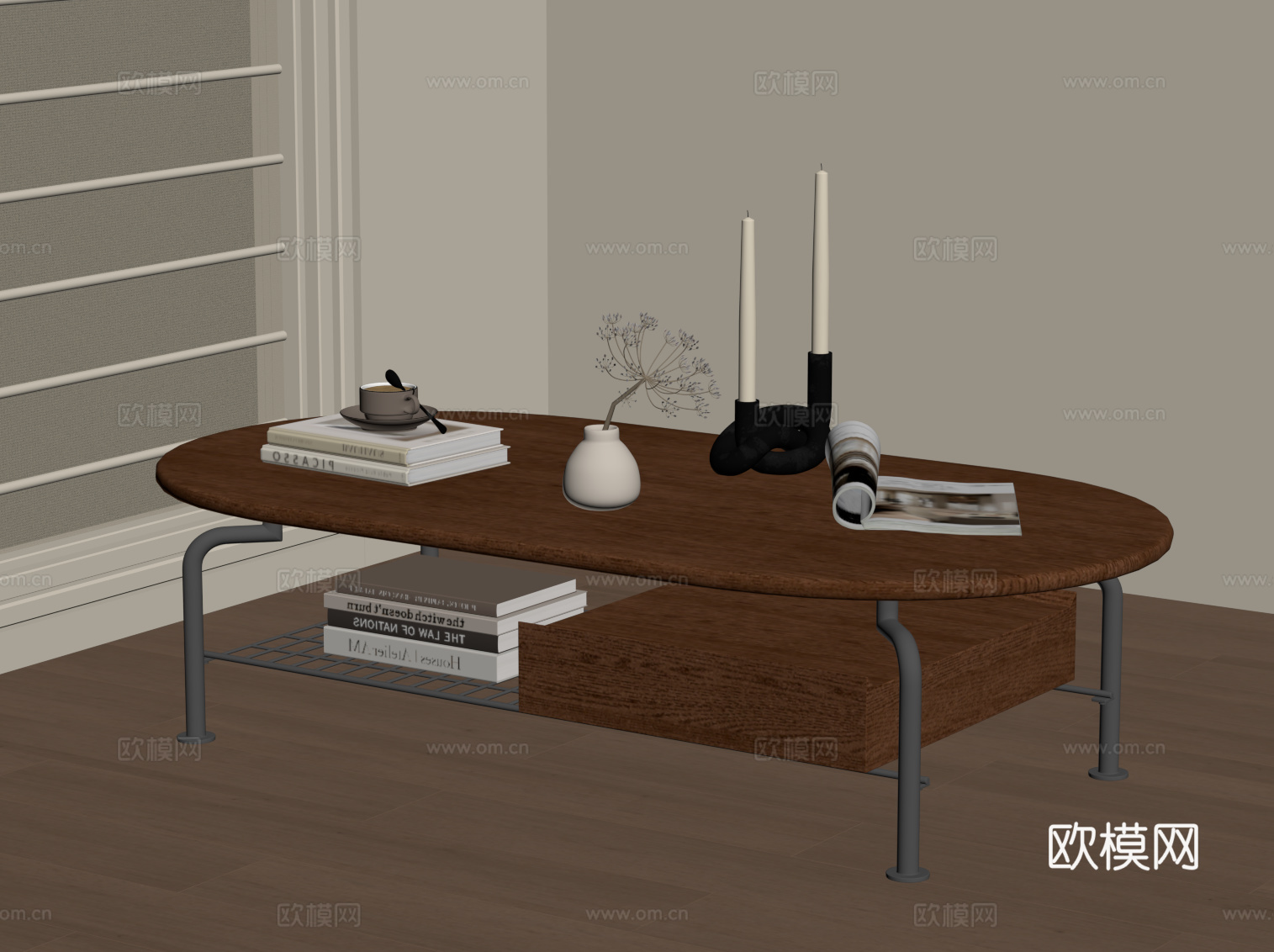 中古风茶几su模型