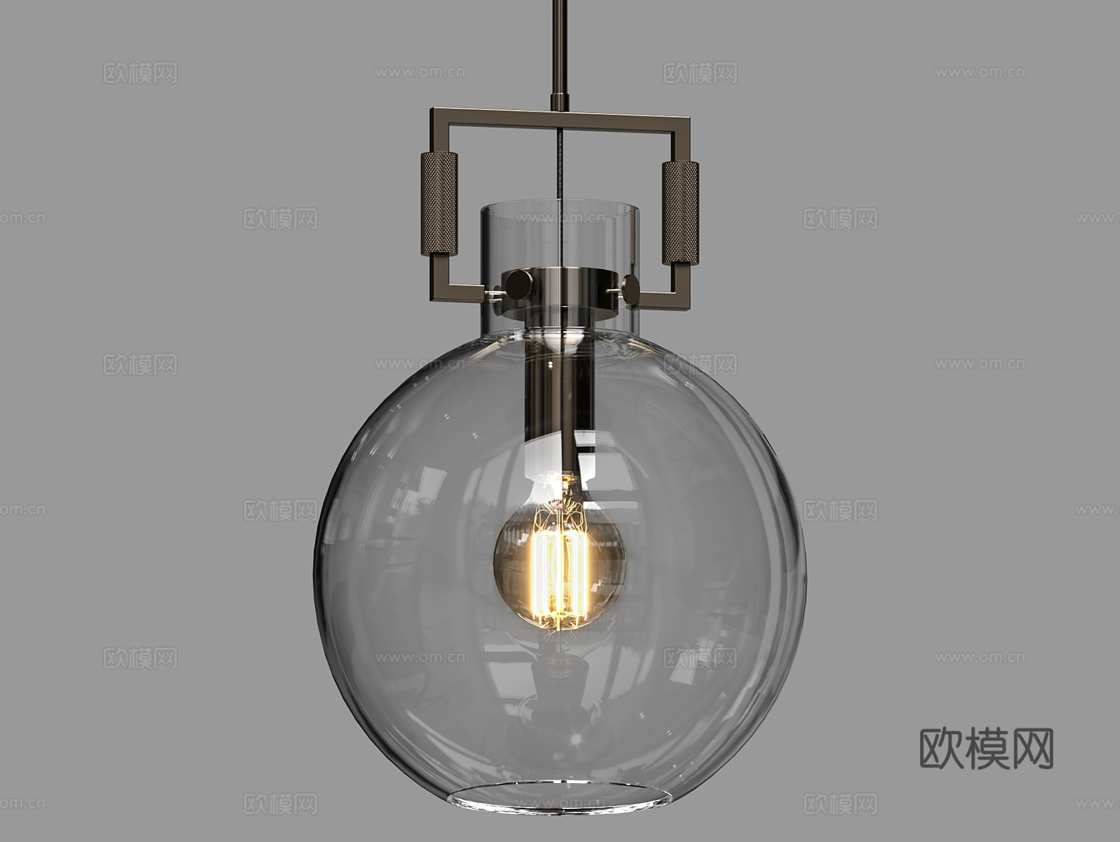 LampsShop 玻璃吊灯3d模型下载（渲染图1）