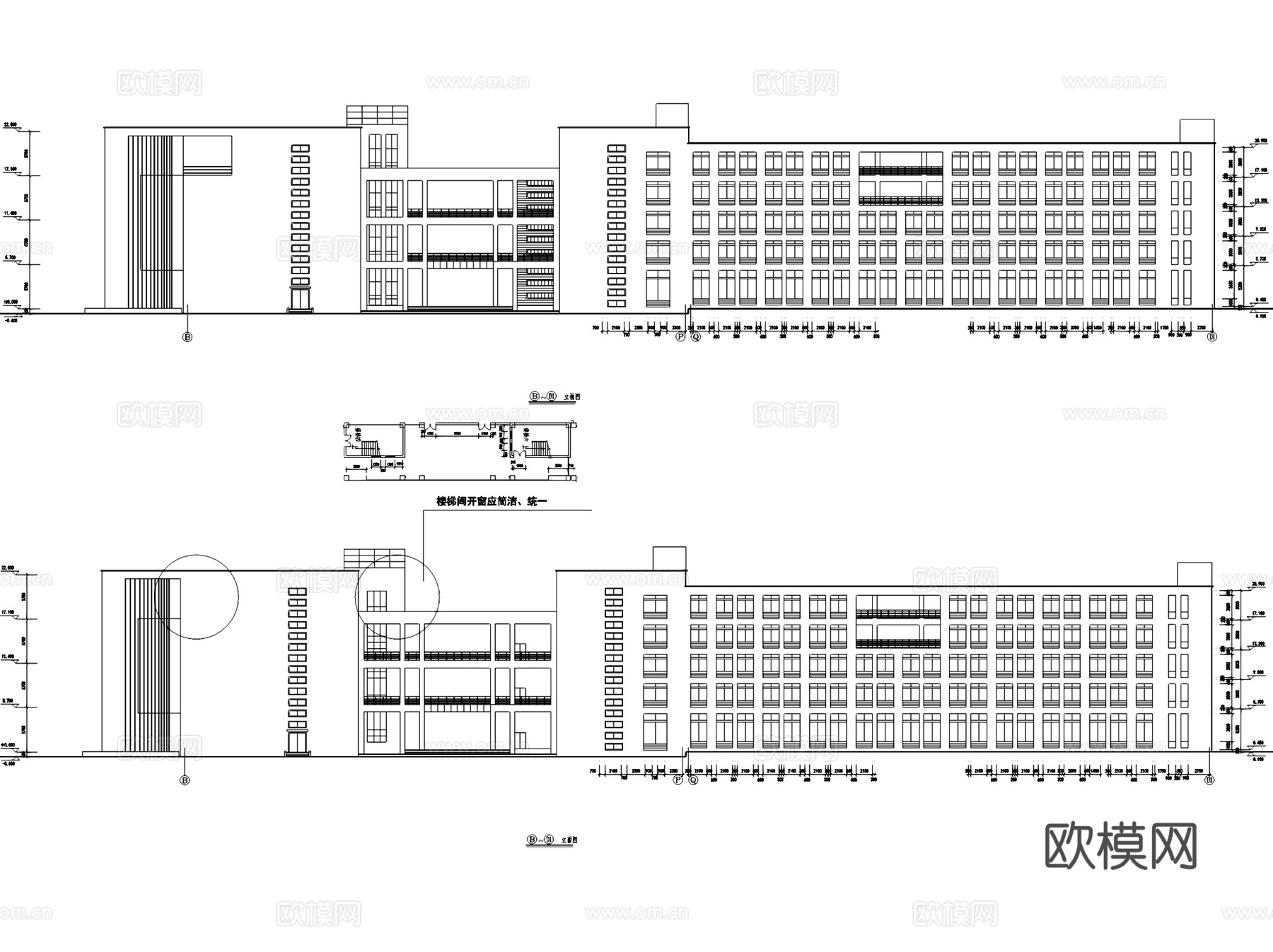 安徽职业艺术学校教学楼建筑CAD施工图cad施工图