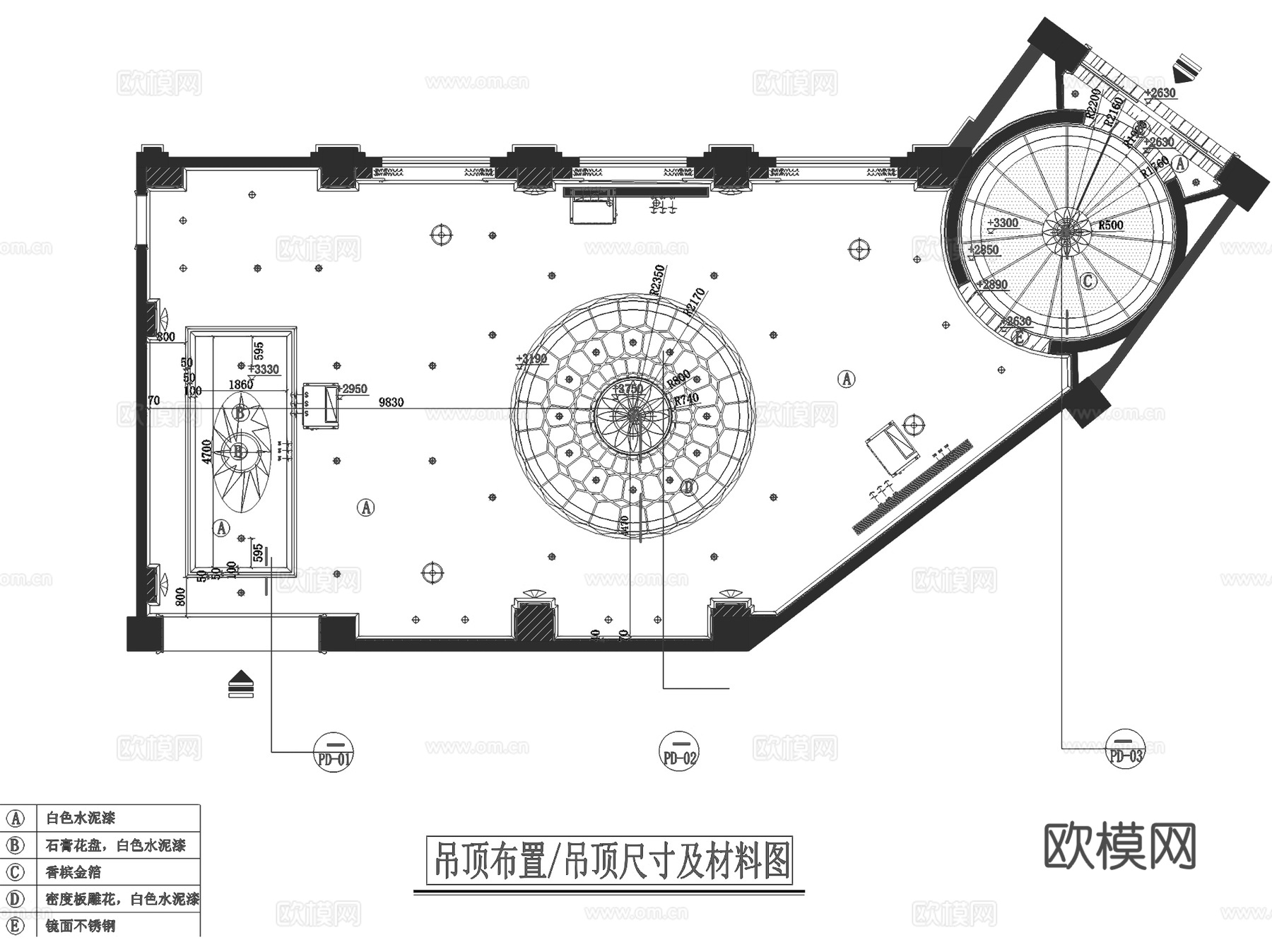 东方名城第五区售楼部室内工装CAD施工图cad施工图
