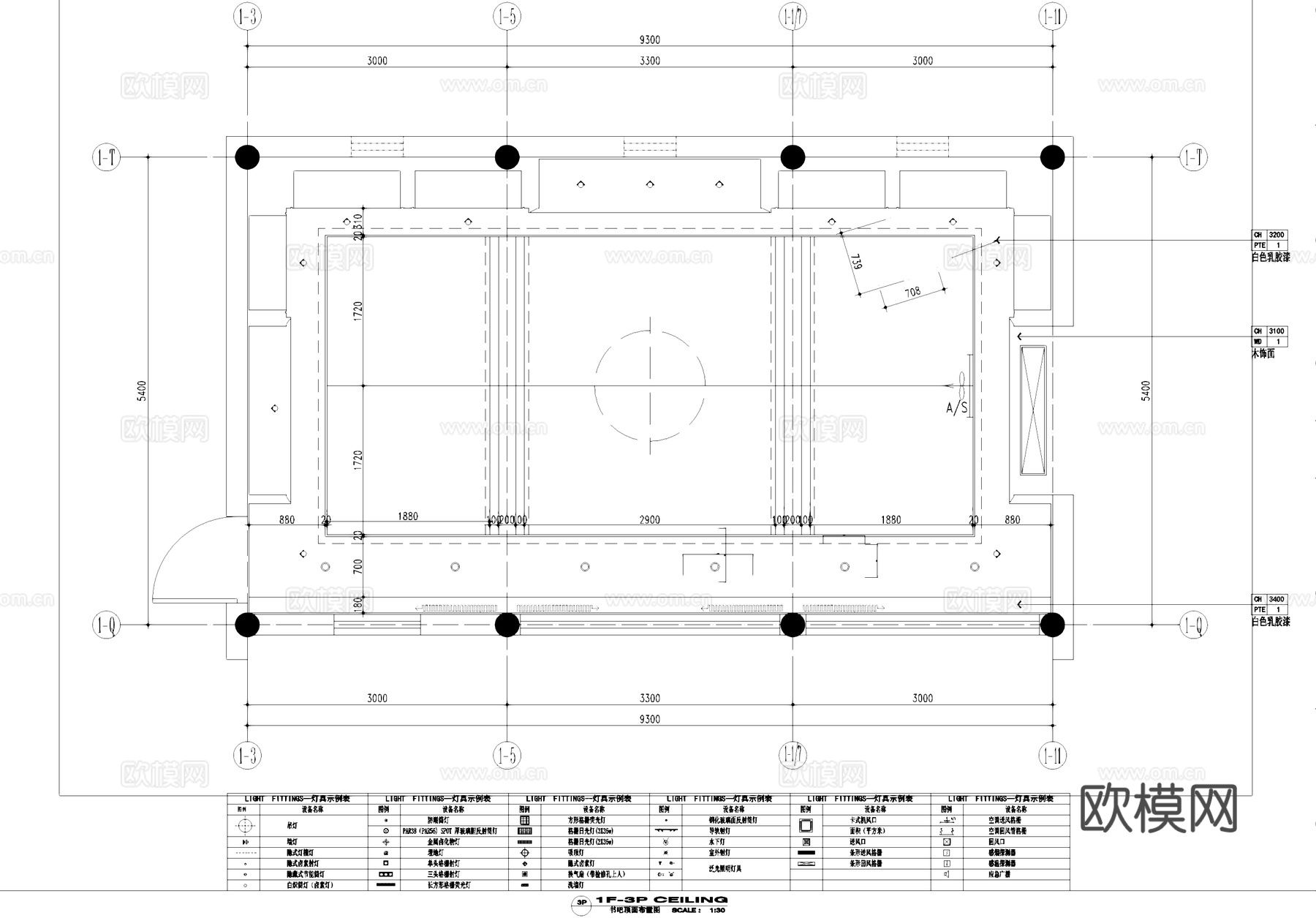 会所图书吧书房室内CAD施工图cad施工图
