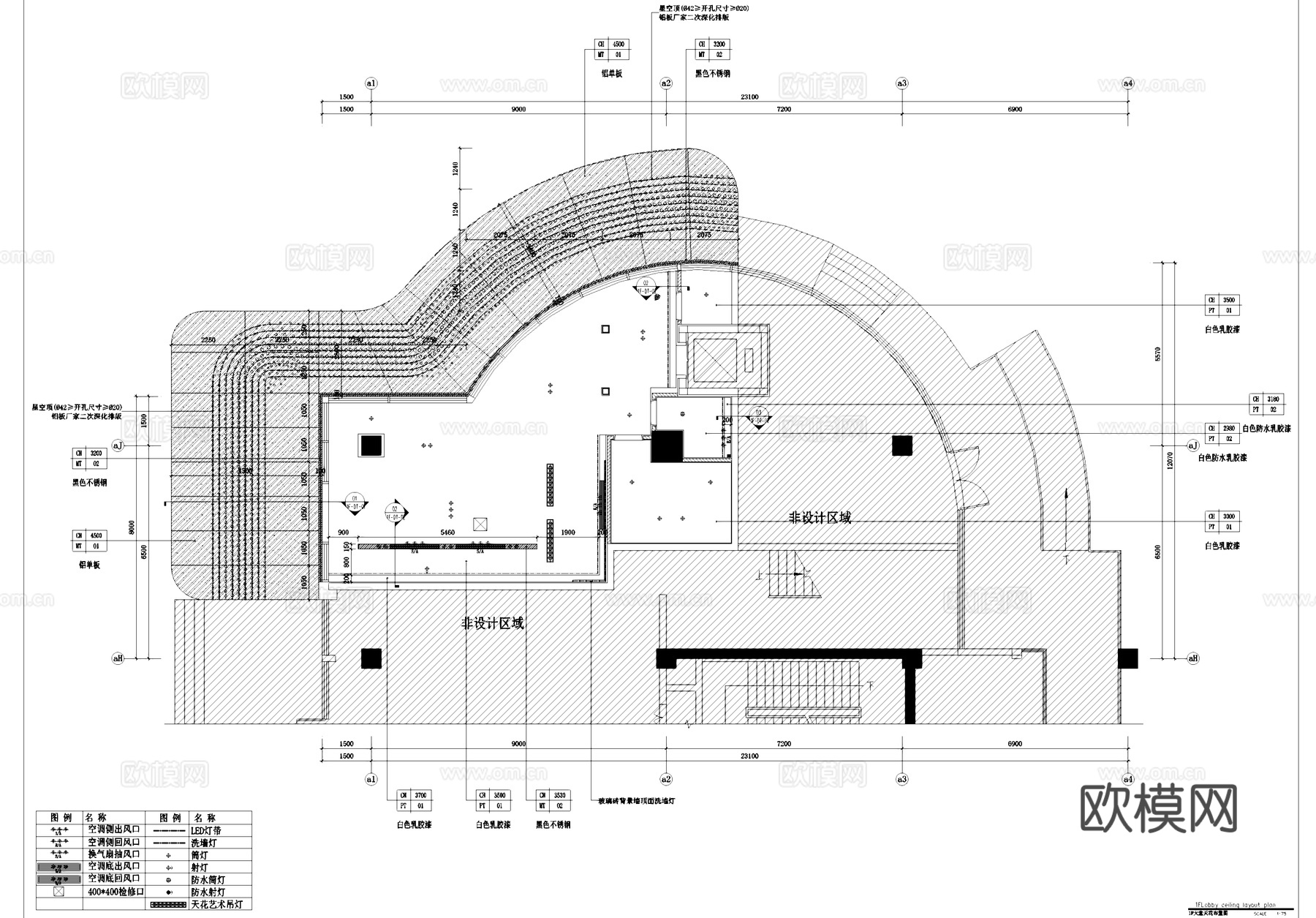 岳轩酒店一层大堂公区室内工装CAD施工图cad施工图