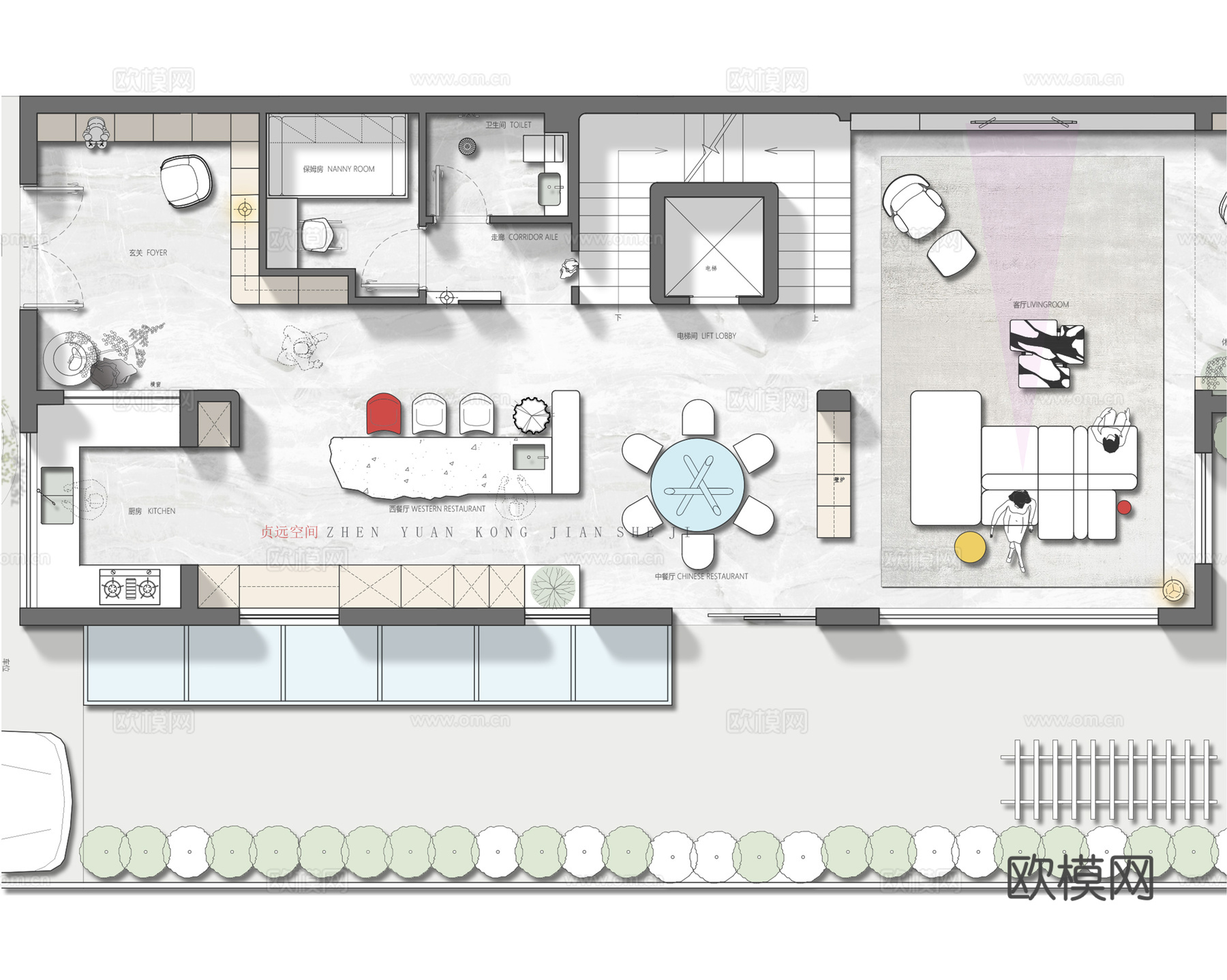 400平别墅平面CAD+psd文件cad施工图