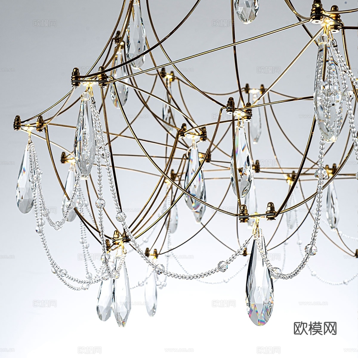 MODELUX 轻奢水晶吊灯3d模型下载（渲染图1）