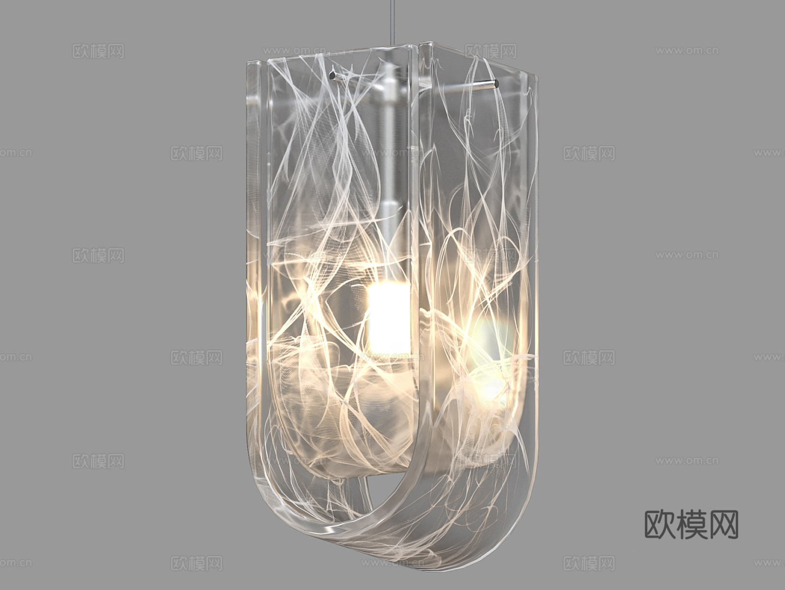 LampsShop 玻璃小吊灯3d模型下载（渲染图1）