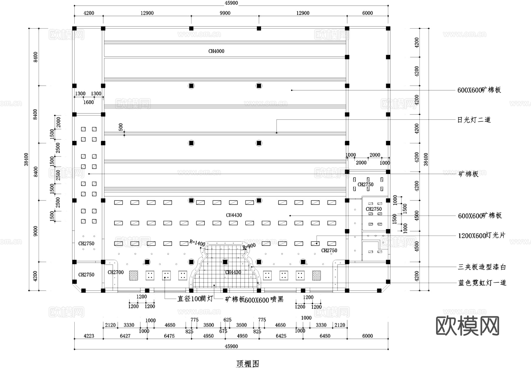 保龄球馆运动中心室内装饰CAD施工图集cad施工图