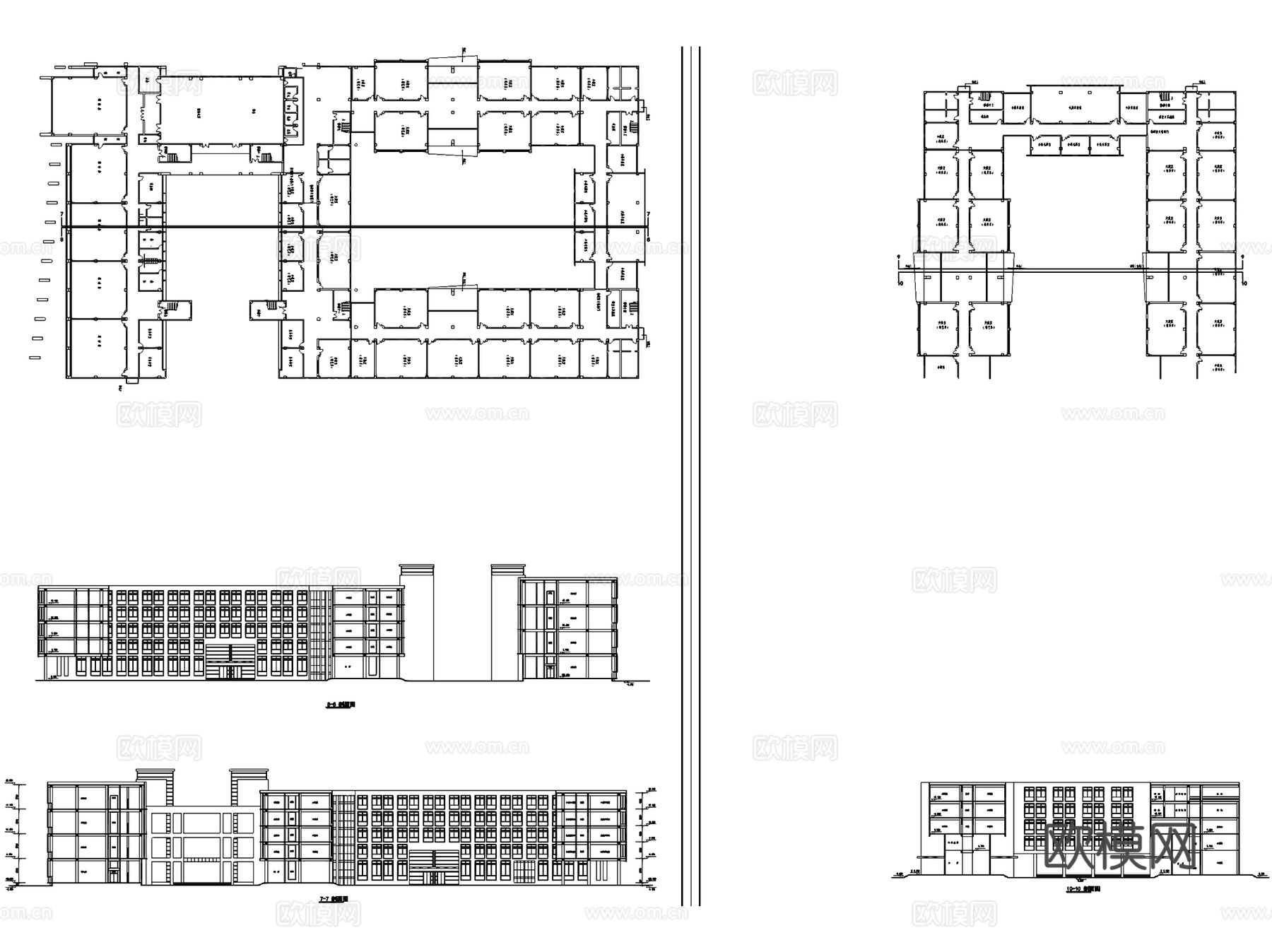 安徽职业艺术学校教学楼建筑CAD施工图cad施工图