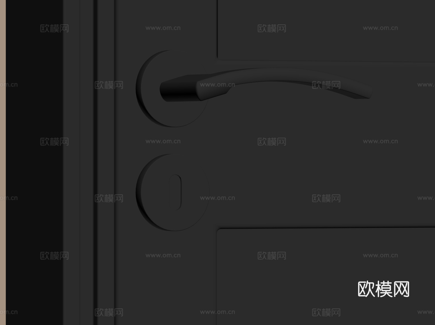 现代极简拉手 门把手su模型