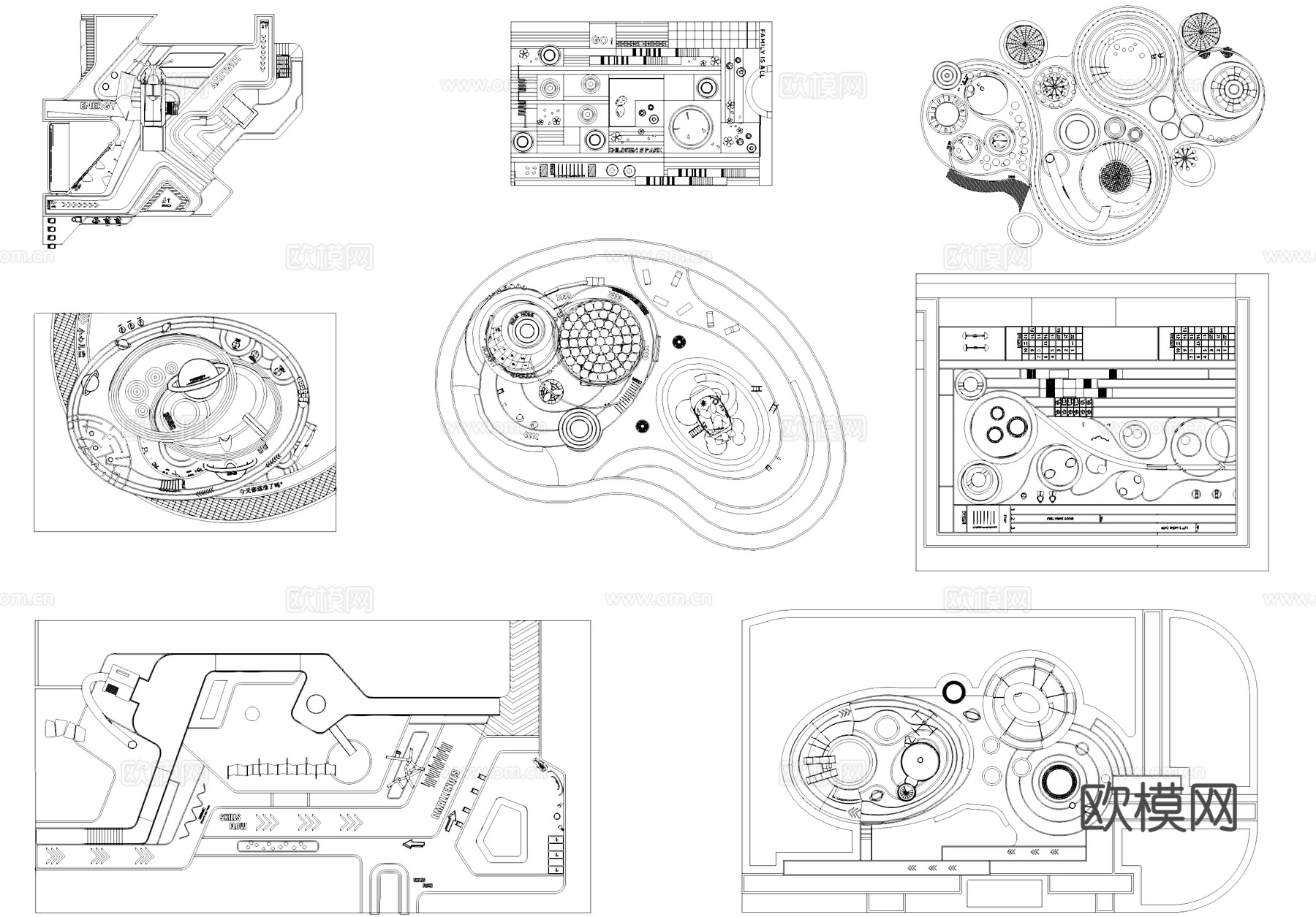 儿童活动场地平面CAD图块图库cad施工图