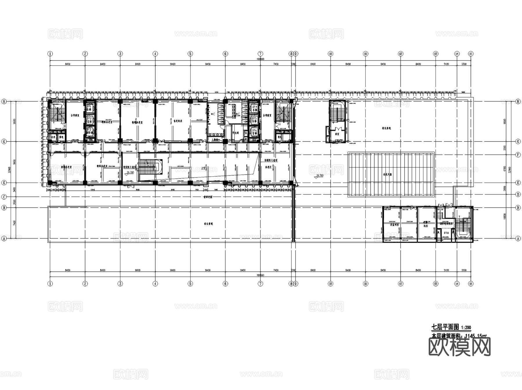 安徽医科大学教学楼建筑平面图CAD施工图cad施工图