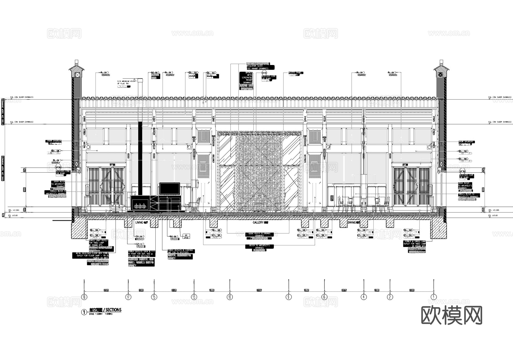 民宿酒店室内工装CAD施工图cad施工图
