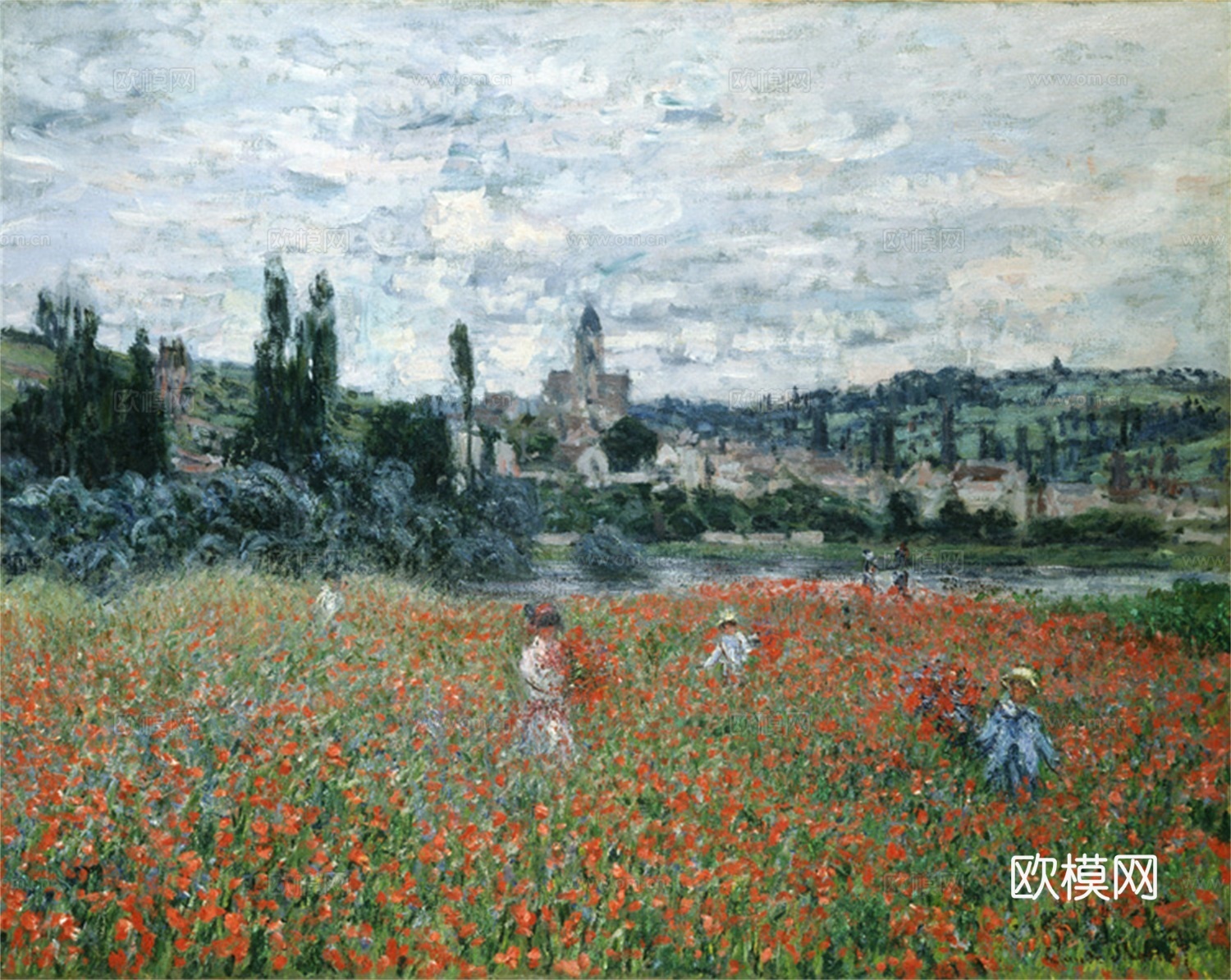 莫奈印象派绘画作品，世界经典名画256Poppy Field