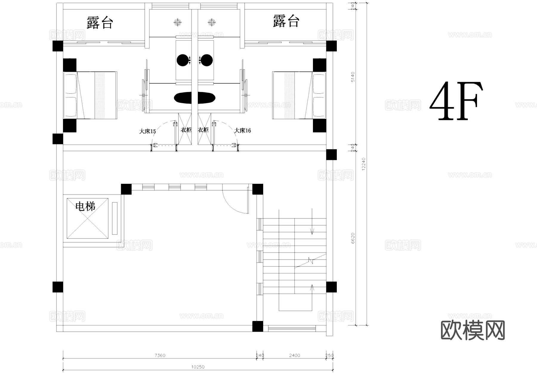 婺源花园山庄民宿酒店室内工装平面图CAD施工图cad施工图