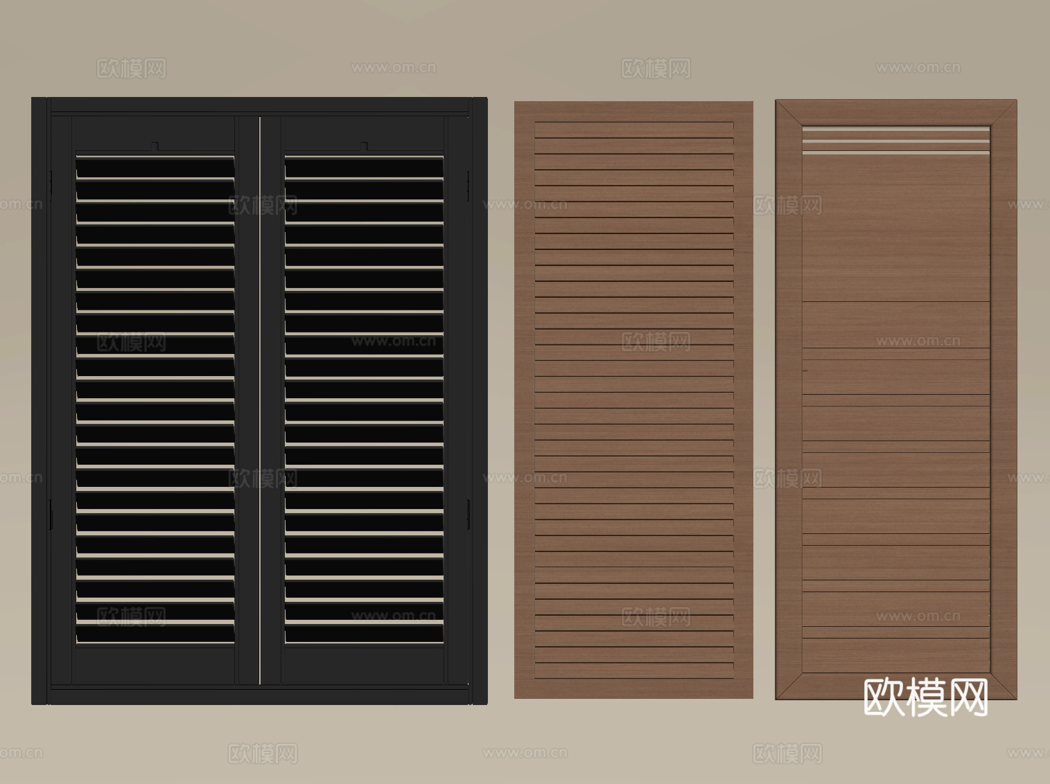 现代百叶窗su模型