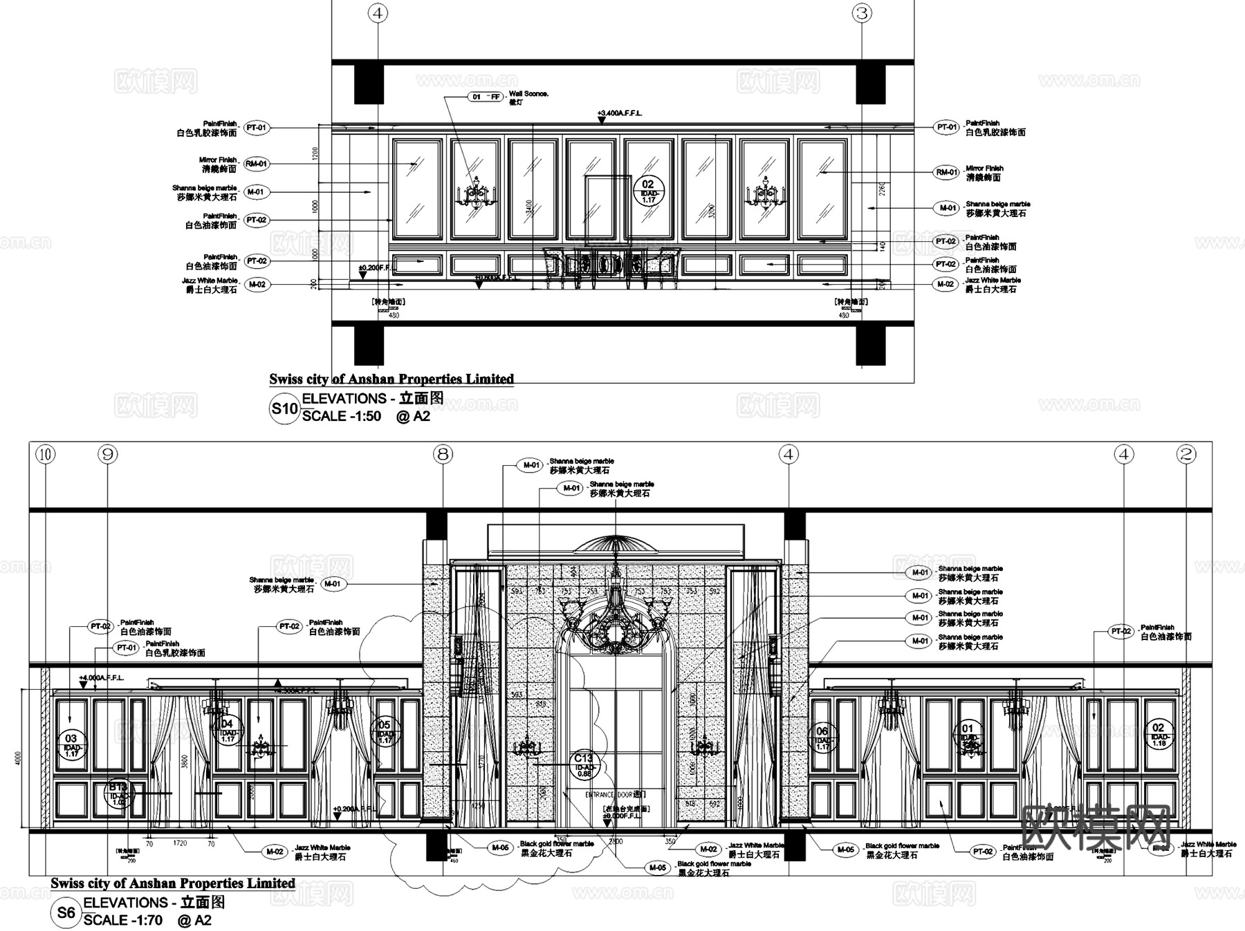 乐清市瑞城御园售楼处室内工装CAD施工图cad施工图