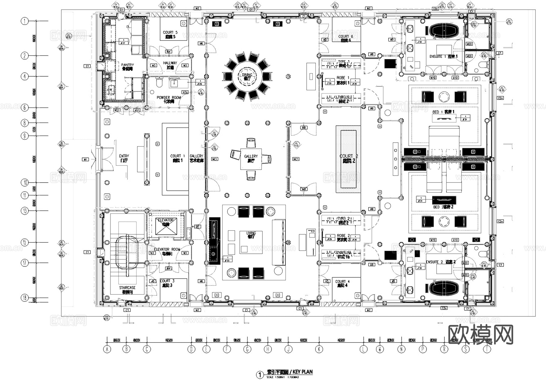 民宿酒店室内工装CAD施工图cad施工图