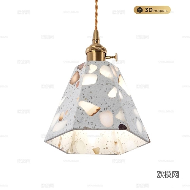 MODELUX 大理石吊灯3d模型下载（渲染图3）