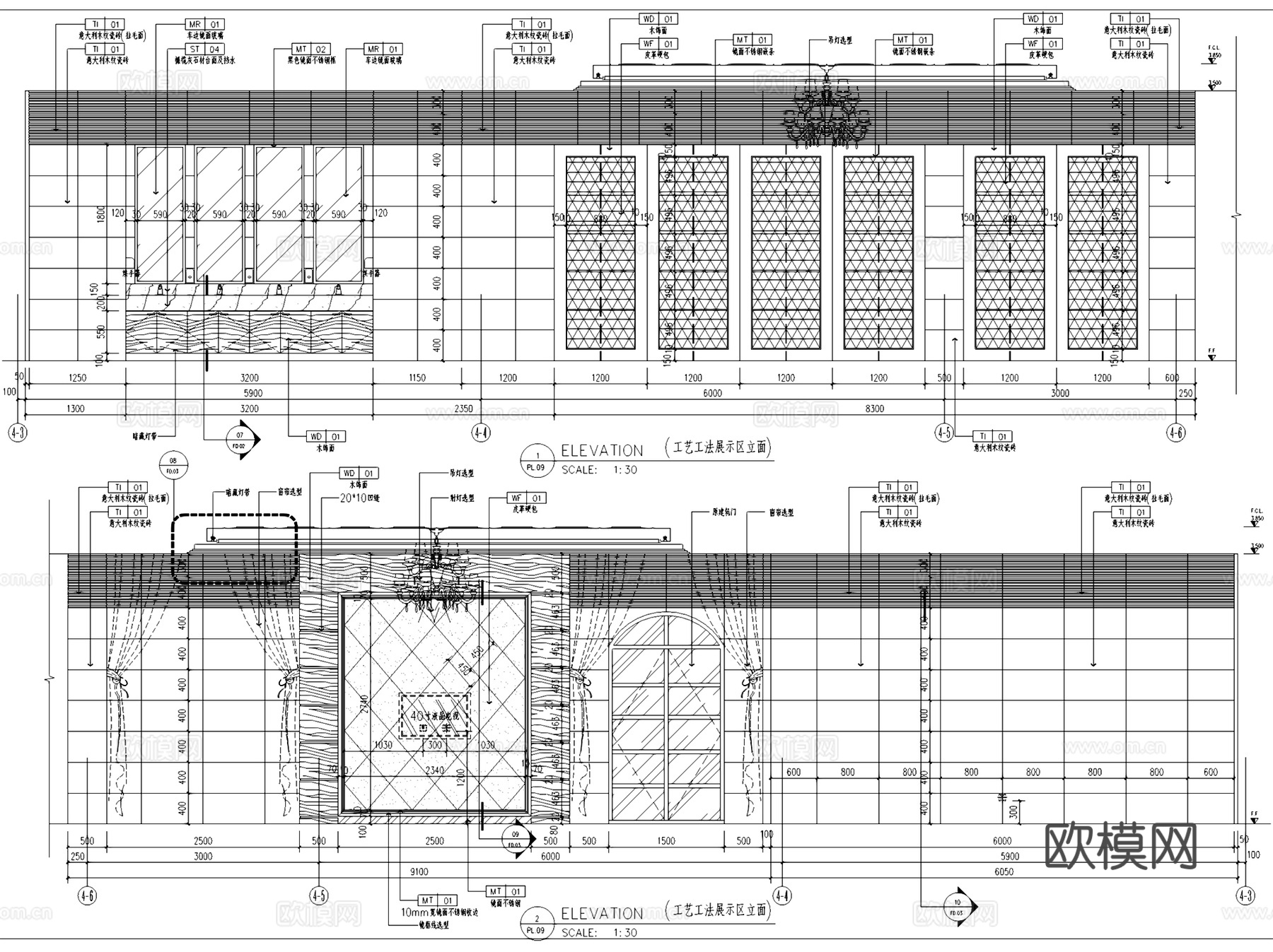 南昌蓝岸香舍售楼处室内工装CAD施工图cad施工图