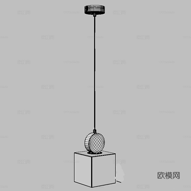 MODELUX 大理石方块吊灯3d模型下载（渲染图2）