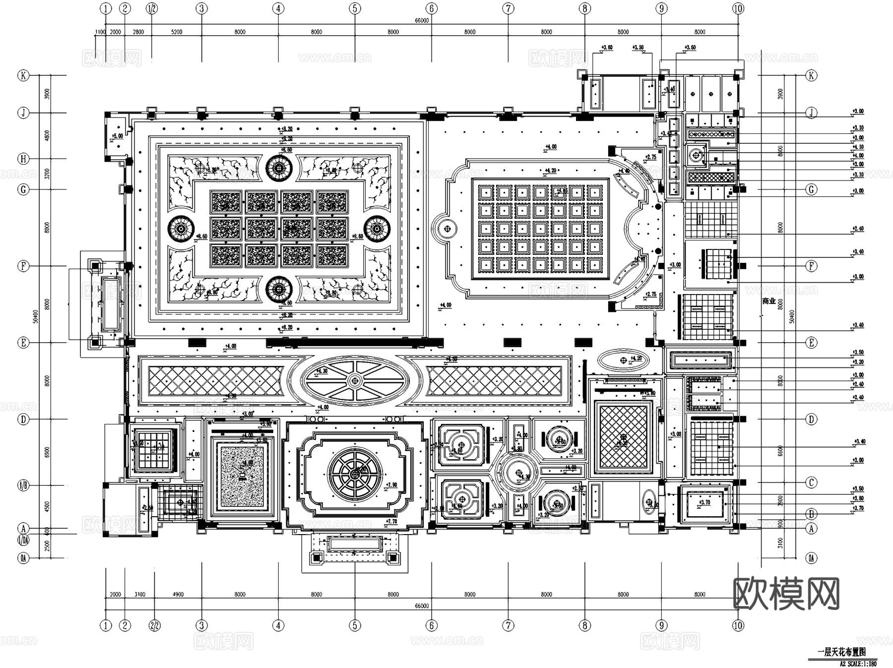 常州大名城欧式售楼处室内工装CAD施工图cad施工图