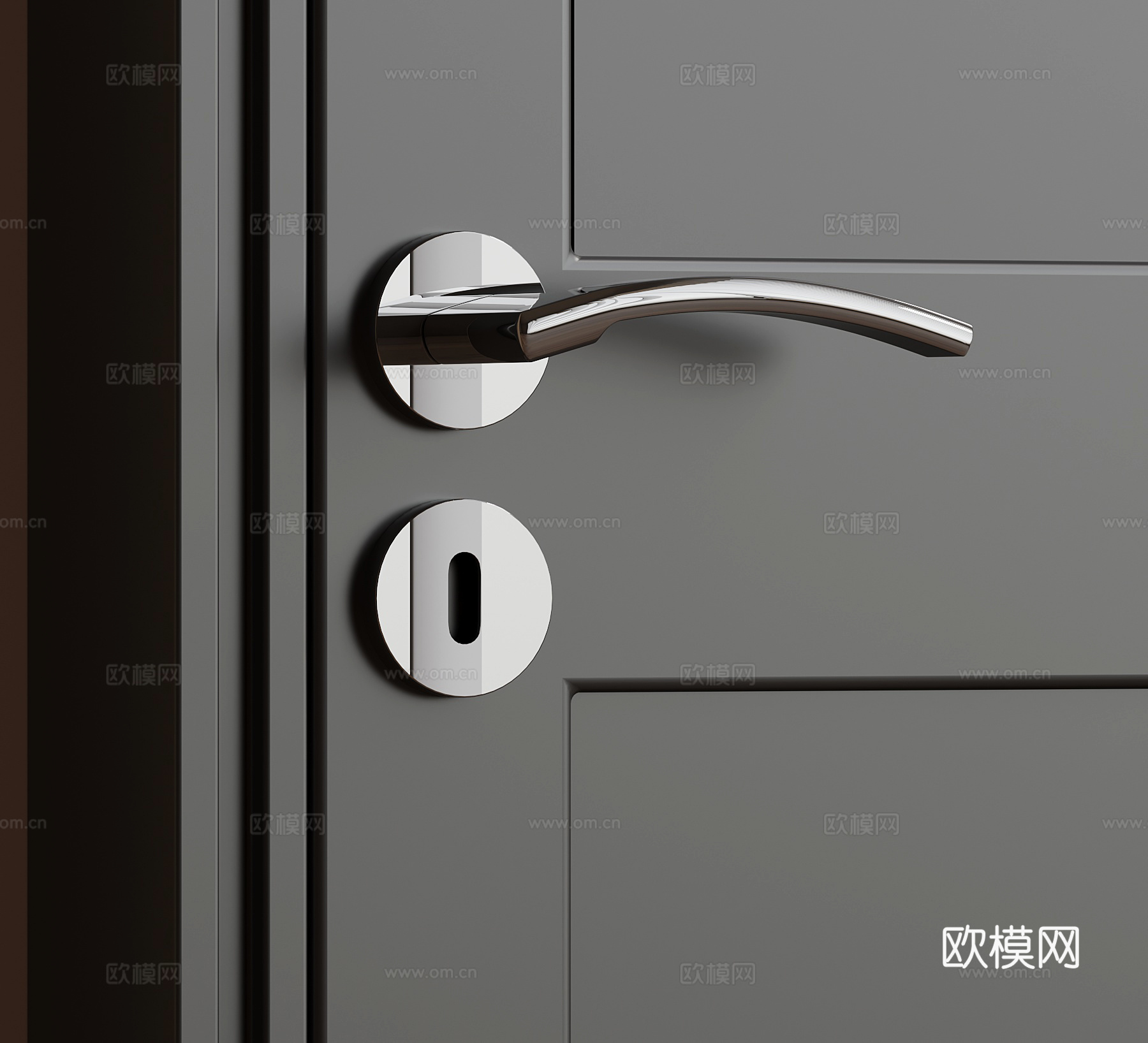 现代极简拉手 门把手su模型