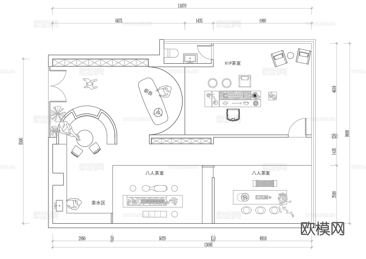 最新茶楼 茶馆 施工图合集cad施工图