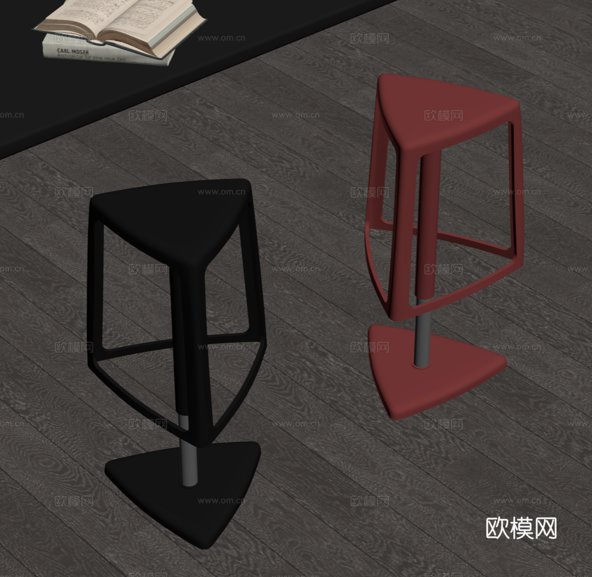 现代吧凳su模型