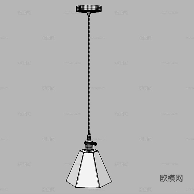 MODELUX 大理石吊灯3d模型下载（渲染图2）