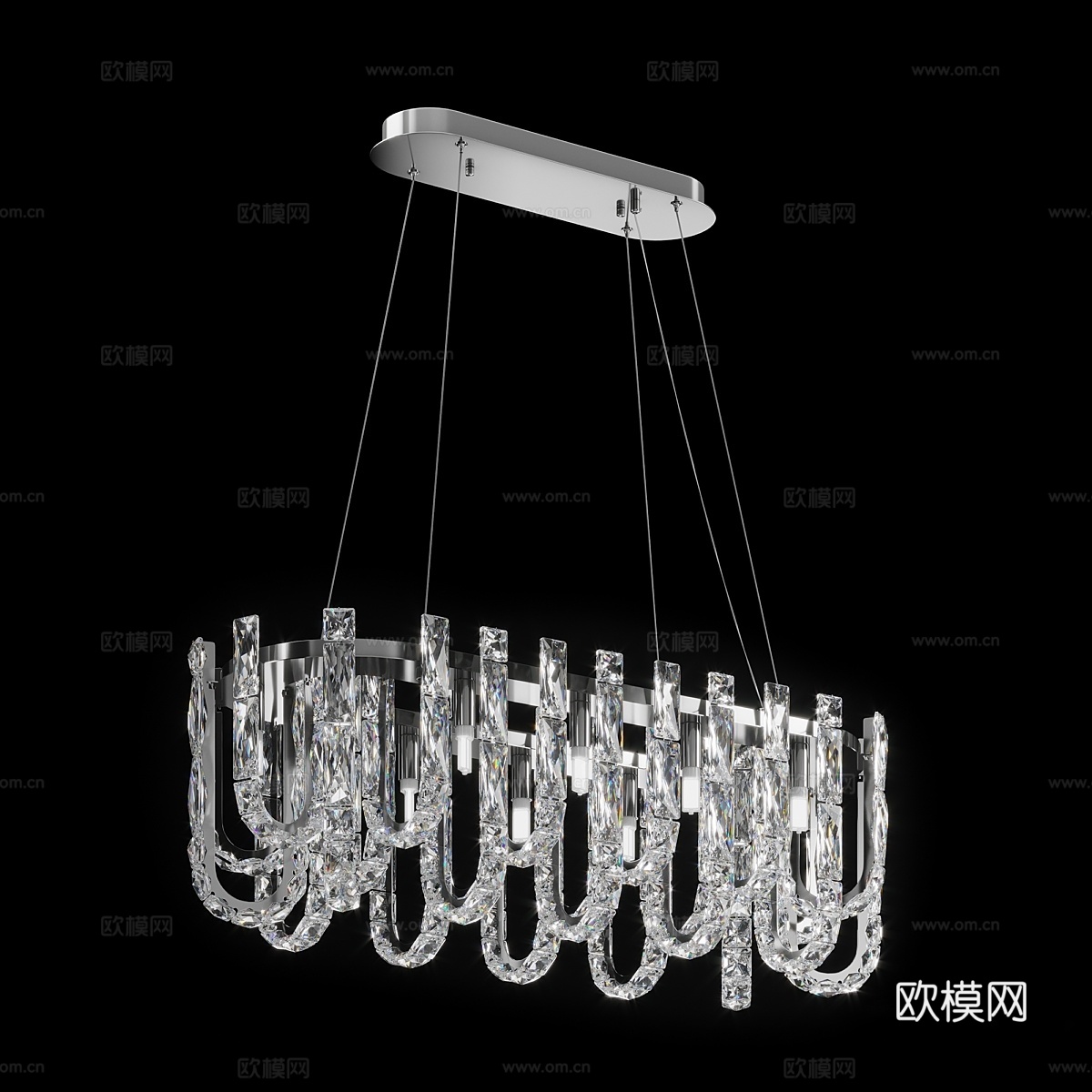 MODELUX 轻奢水晶吊灯3d模型下载（渲染图3）
