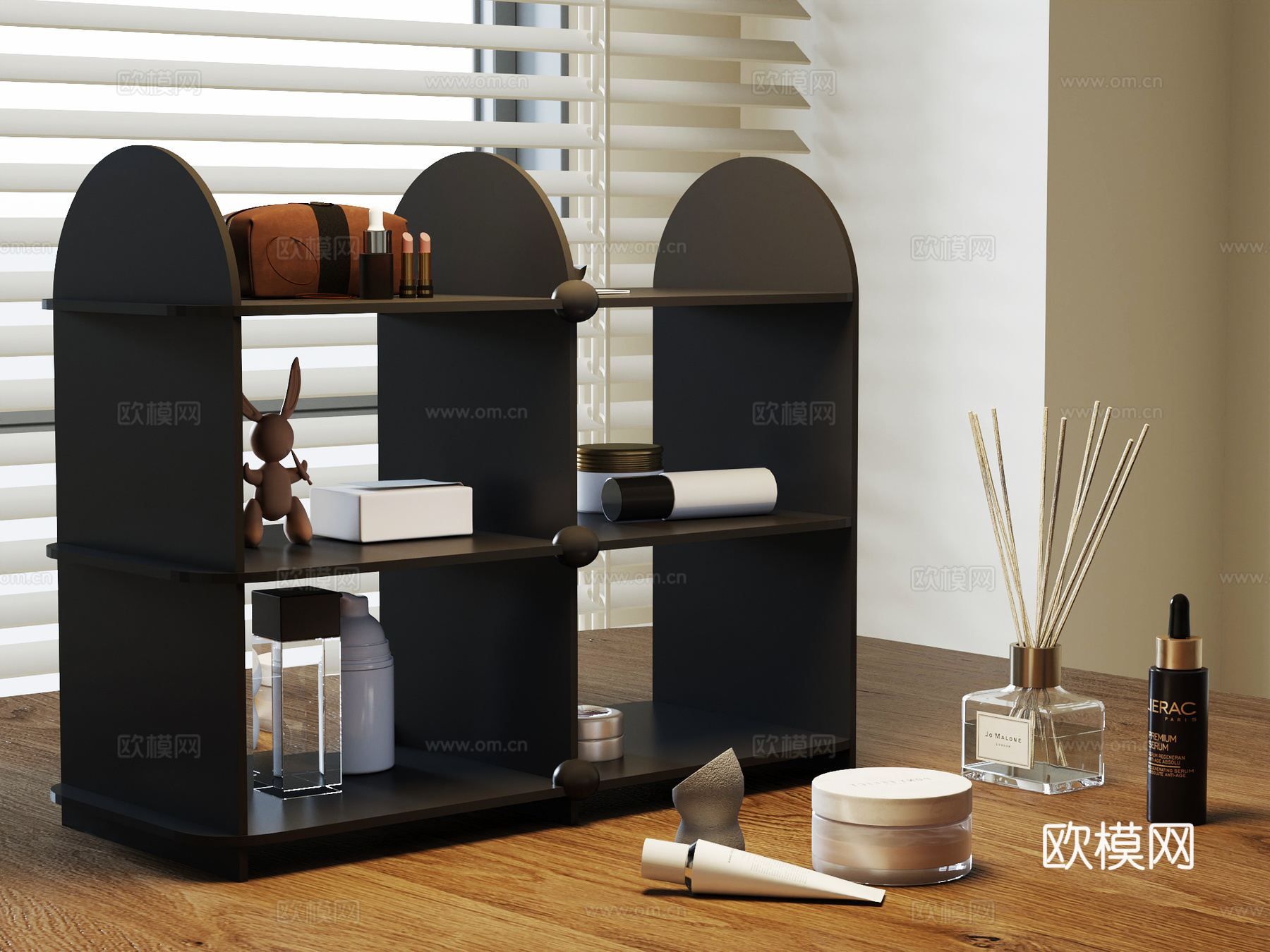 现代置物架 化妆架 化妆品su模型