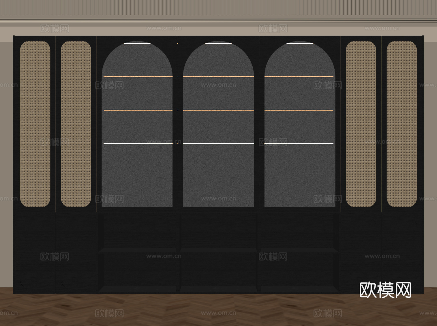 法式书柜su模型