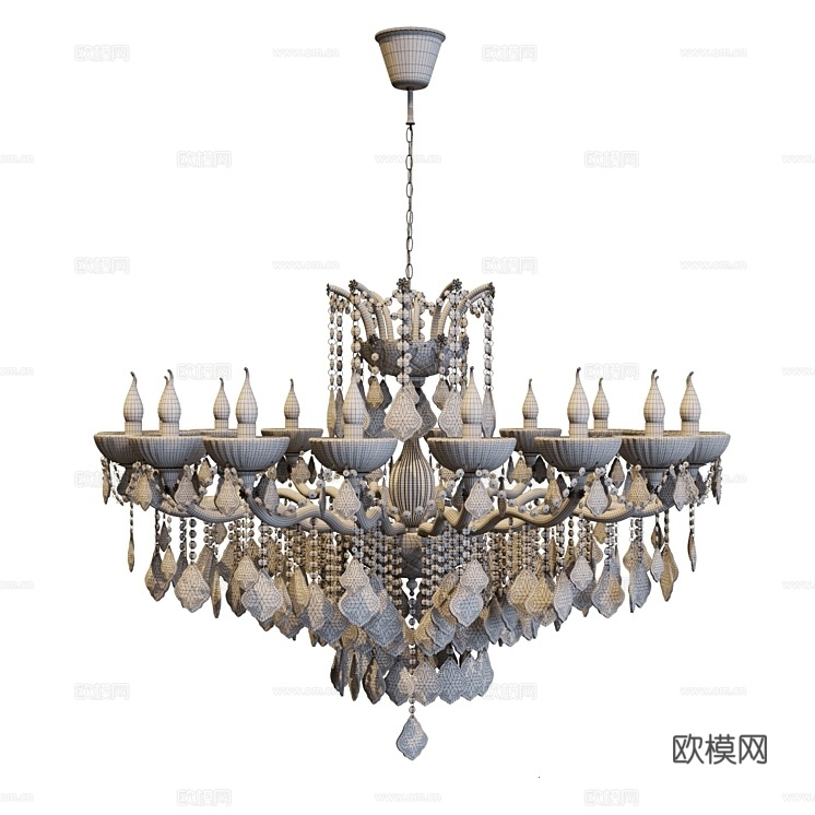 MODELUX 水晶吊灯3d模型下载（渲染图2）