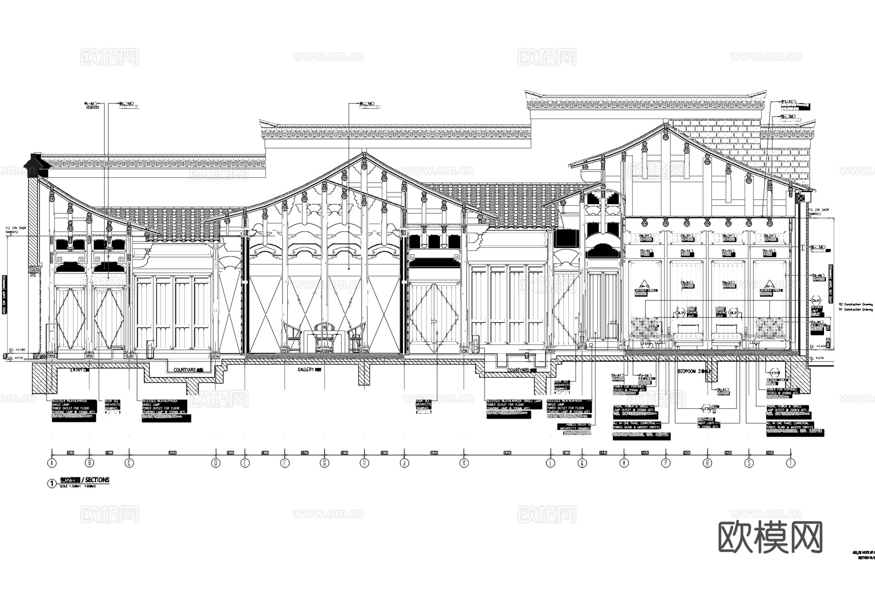 民宿酒店室内工装CAD施工图cad施工图