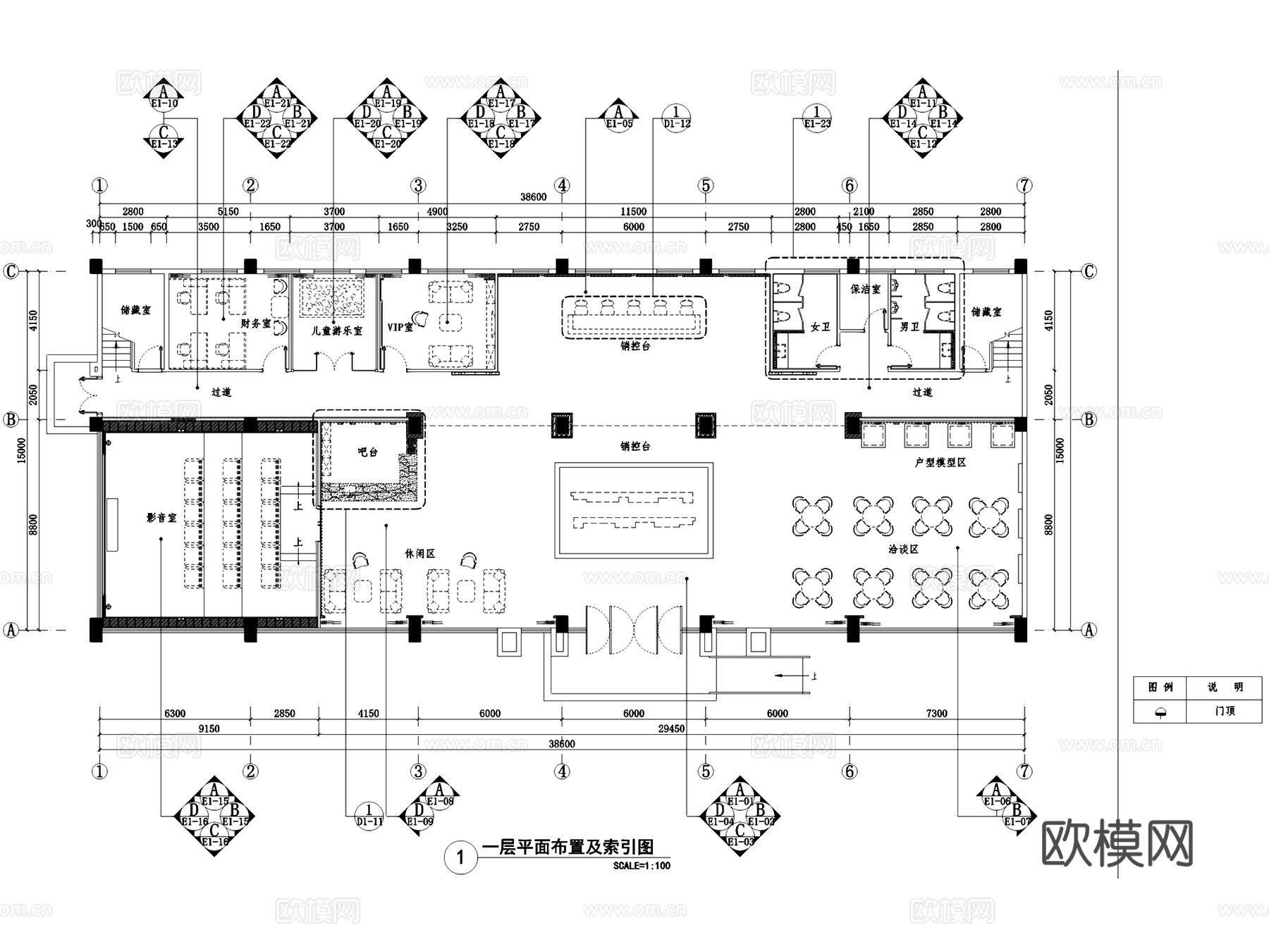 东山新新水岸帝景国际星城售楼处室内工装CAD施工图整套cad施工图cad施工图