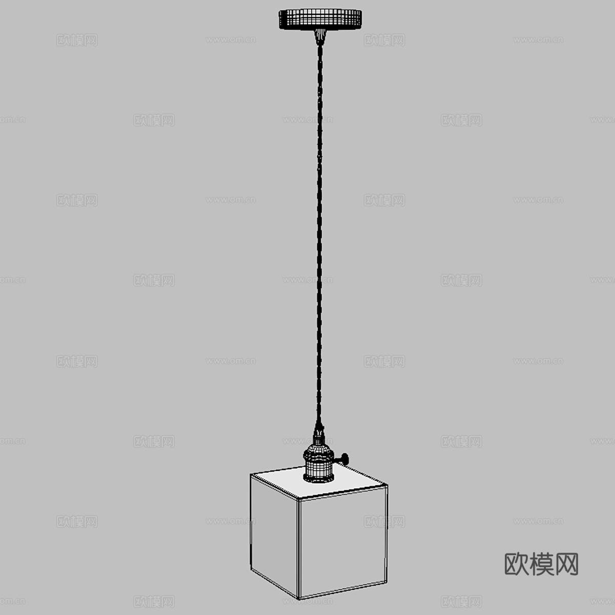 MODELUX 大理石方块吊灯3d模型下载（渲染图3）