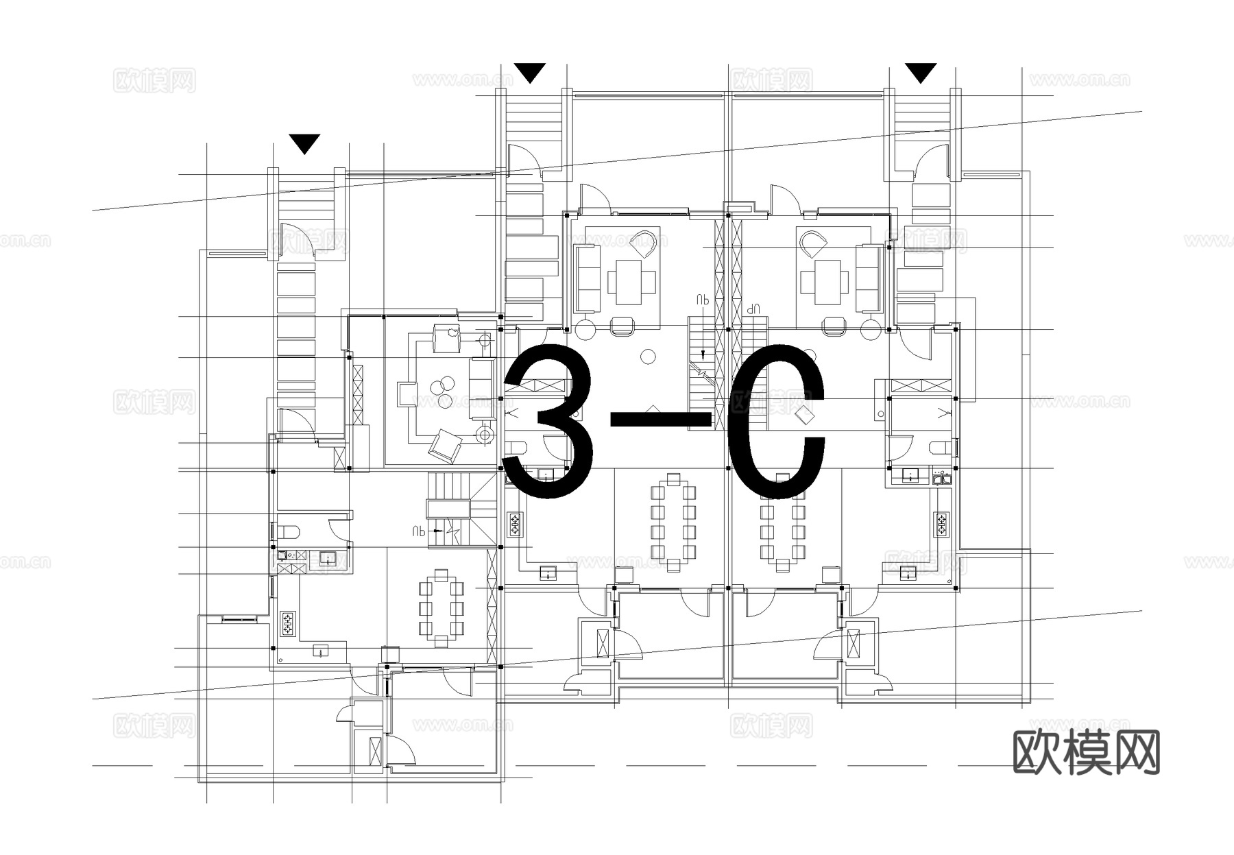 山地别墅建筑规划平面图CAD施工图cad施工图