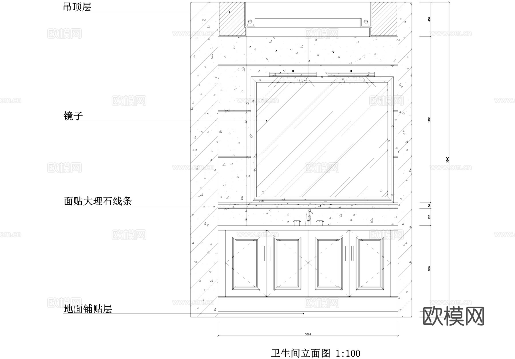 茶文化展厅室内工装CAD施工图cad施工图