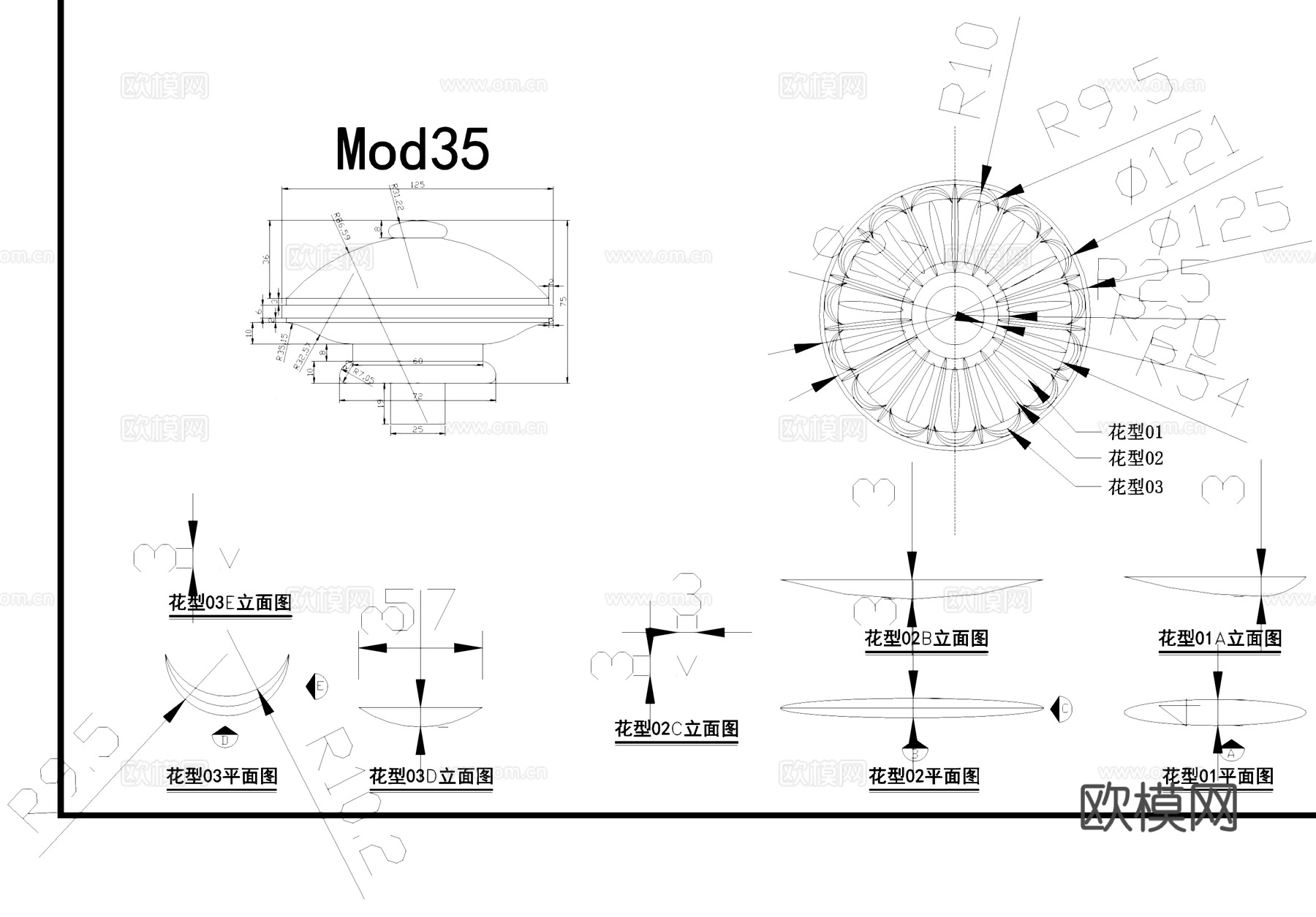 立柱图库cad施工图