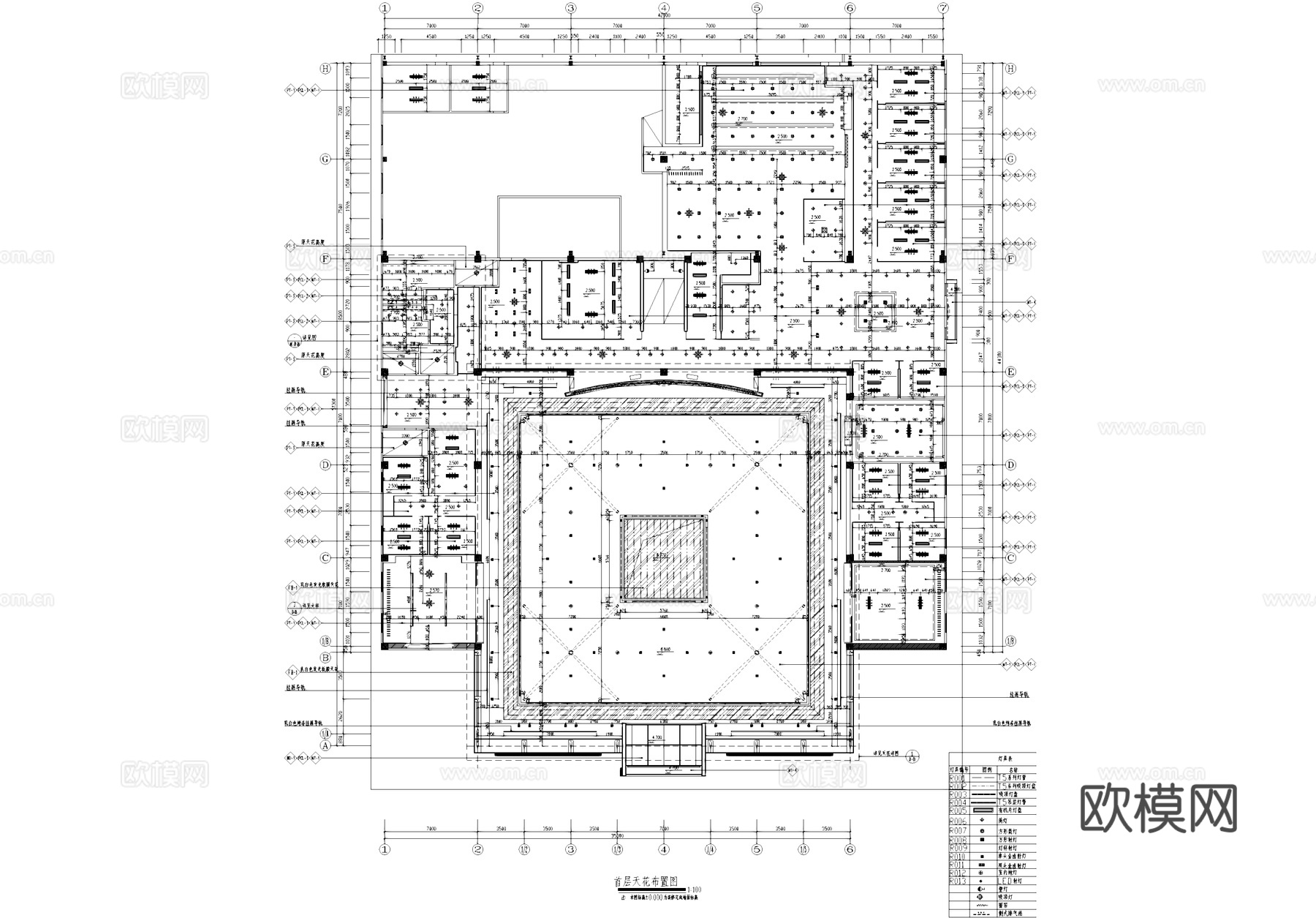 汽车4S店室内工装CAD施工图cad施工图