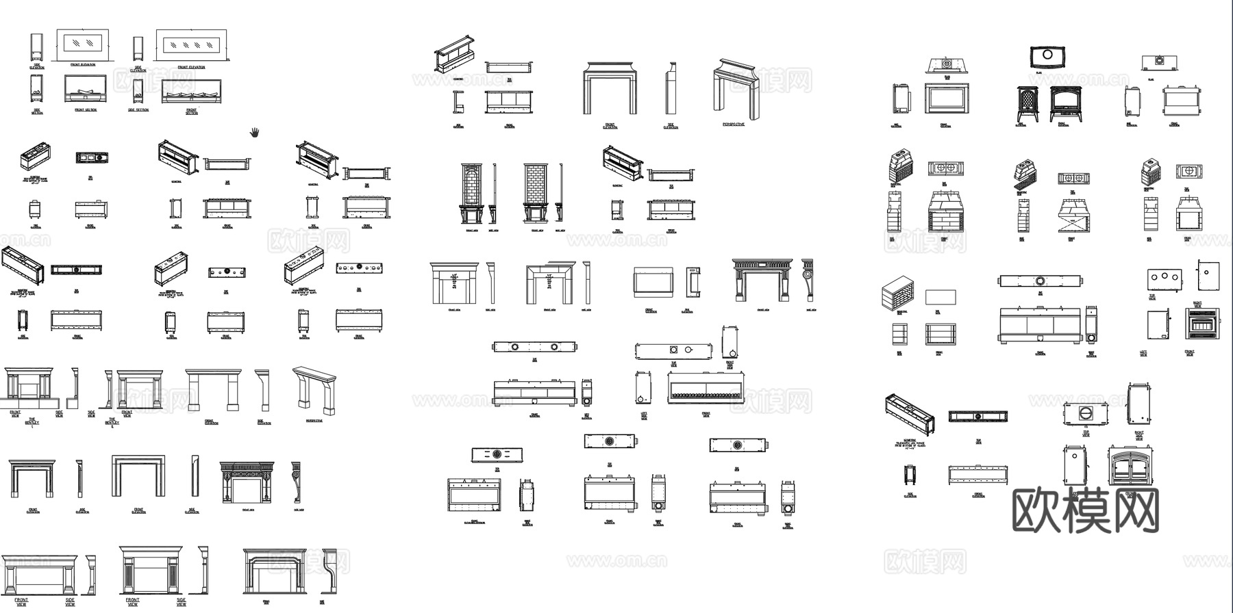 壁炉合集cad施工图