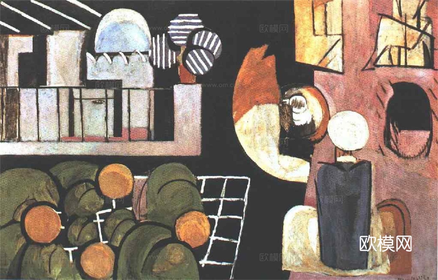 马蒂斯野兽派绘画作品，现代世界经典名画，抽象画326 马蒂斯