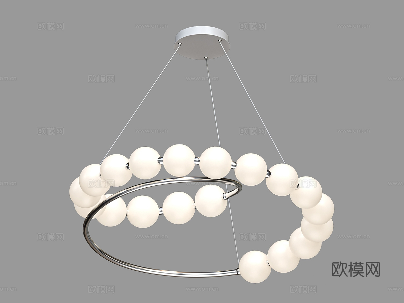 LampsShop 圆环吊灯3d模型下载（渲染图1）