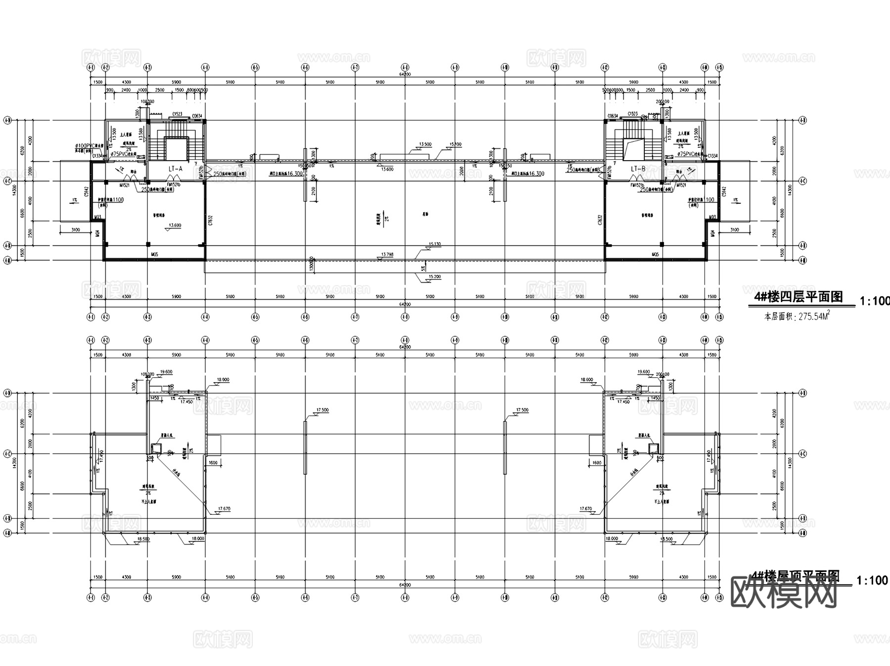 源丰紫庐营销中心售楼处临街底商建筑CAD施工图cad施工图